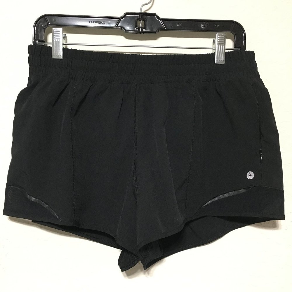 90 Degree by Reflex Athletic Shorts Womens M Black Light Weight Zip Pocket